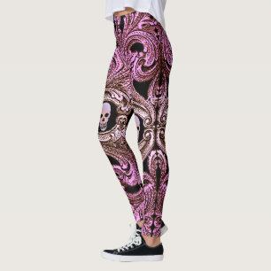 Goth Pink Ornament mit Skull Leggings