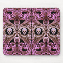 Goth Pink Ornament mit Skull