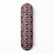 Goth Pink Ornament mit Skull Skateboard