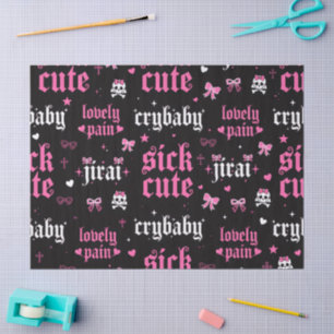 Goth Pink Seidenpapier Y2K Lovely Pain Emo