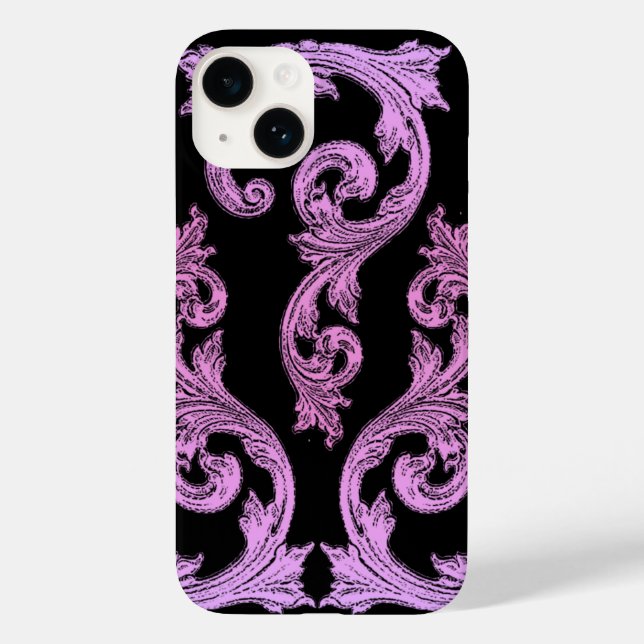 Goth Pink und Black Elegante Design Case-Mate iPhone Hülle (Rückseite)