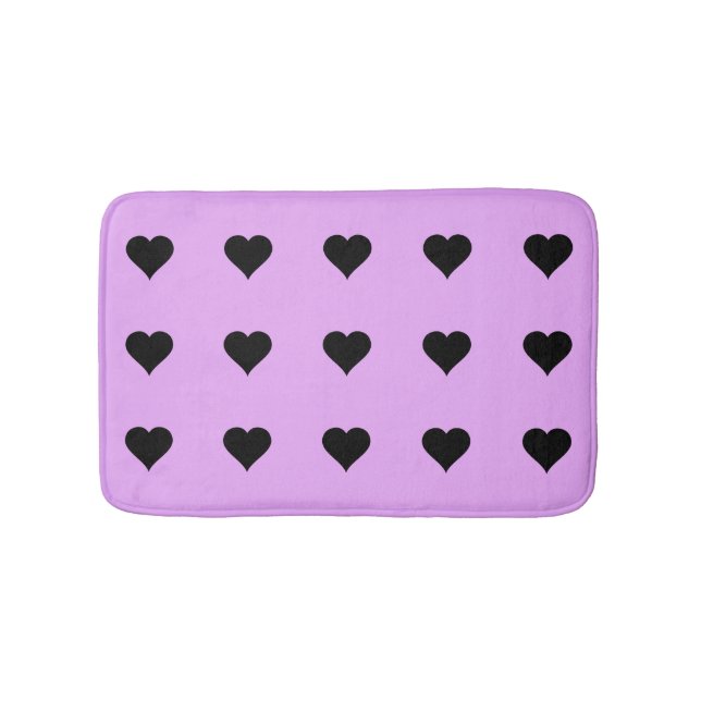 Goth Pink und Black Heart Design Badematte (Vorderseite)