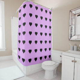 Goth Pink und Black Heart Design Duschvorhang