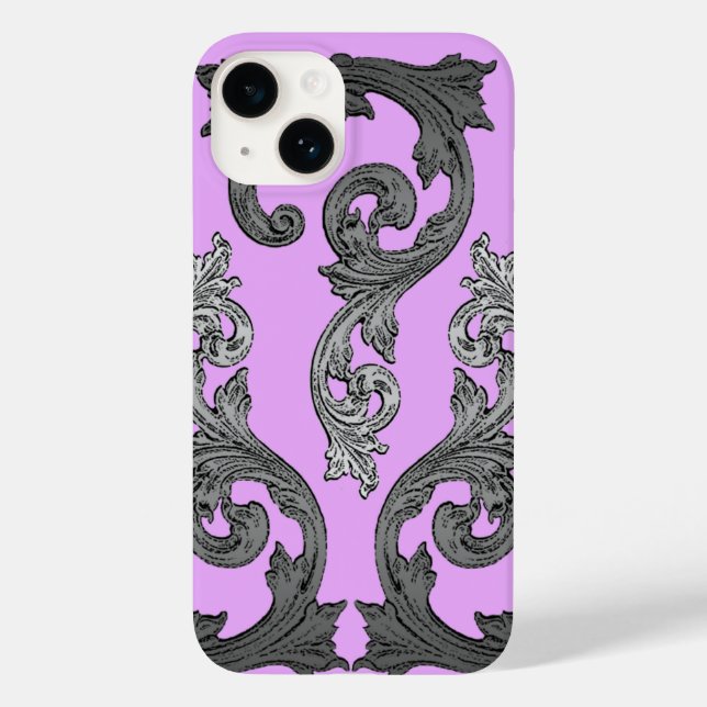 Goth Pink und Gray Elegantes Design Case-Mate iPhone Hülle (Rückseite)