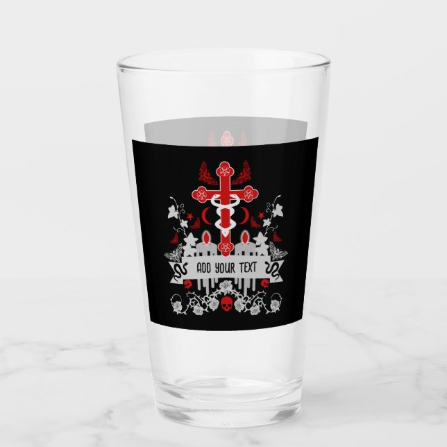 Goth Post Punk Fashion Glas (Vorderseite)