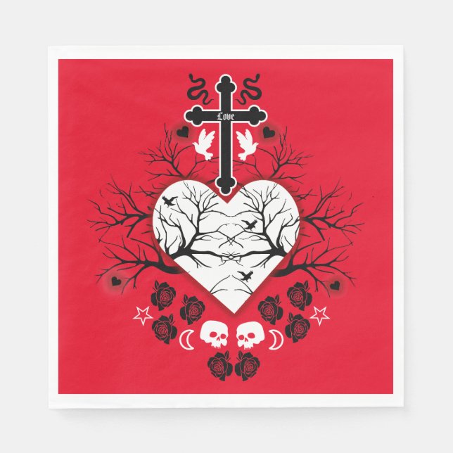 Goth Post Punk Fashion Serviette (Vorderseite)