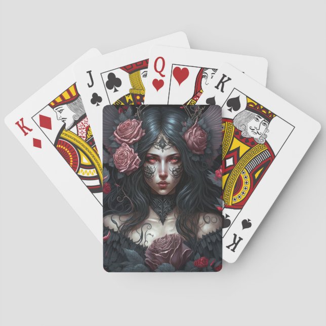 Goth Princess Gothic Fantasy Art Playing Cards Spielkarten (Rückseite)