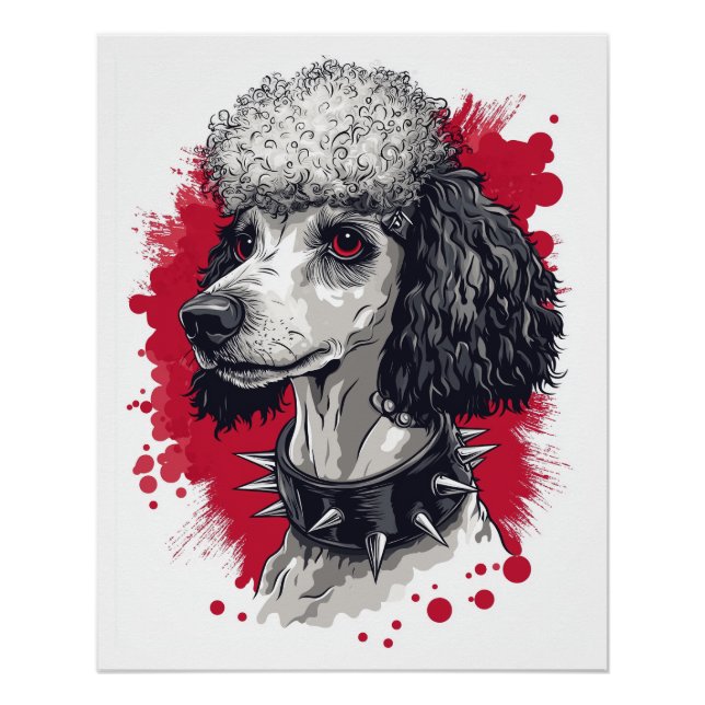 Goth Pudel � Dunkle Ästhetik Hund Poster (Vorderseite)