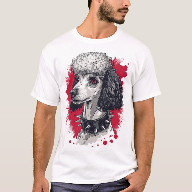 Goth Pudel � Dunkle Ästhetik Hund T-Shirt (Vorderseite)