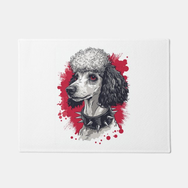 Goth Pudel – Dunkler ästhetischer Hund Fußmatte (Vorderseite)