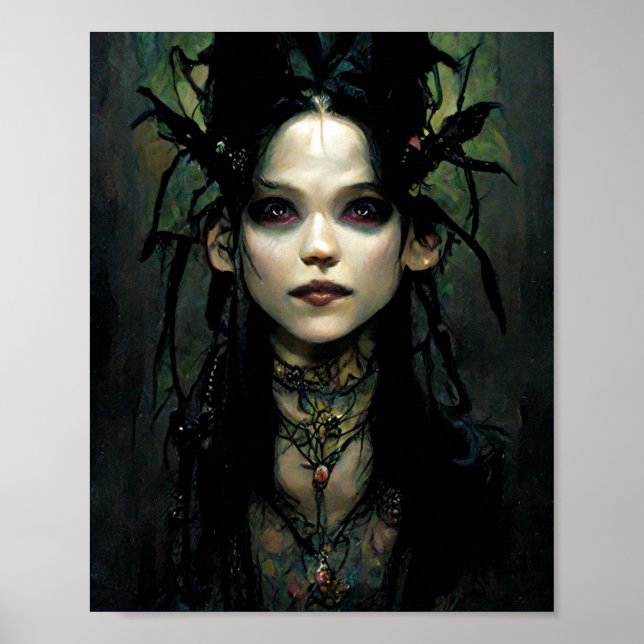 Goth Punk Elf 3 Fantasy Art Poster (Vorne)