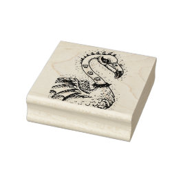 GOTH PUNK ROCKER FLAMINGO, SKULLS, SPIKED HAAR GUMMISTEMPEL