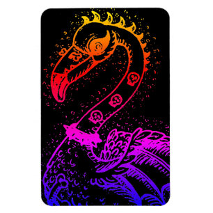 GOTH PUNK ROCKER FLAMINGO, SKULLS, SPIKED HAAR MAGNET