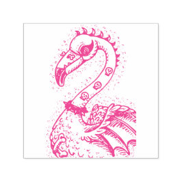 GOTH PUNK ROCKER FLAMINGO, SKULLS, SPIKED HAAR PERMASTEMPEL