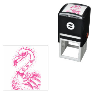 GOTH PUNK ROCKER FLAMINGO, SKULLS, SPIKED HAAR PERMASTEMPEL