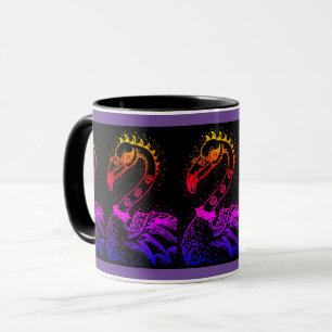 GOTH PUNK ROCKER FLAMINGO, SKULLS, SPIKED HAAR TASSE