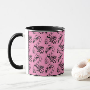 GOTH-PUNK-ROCKER-FLAMINGO, TOTENKÖPFE, STACHELHAAR TASSE