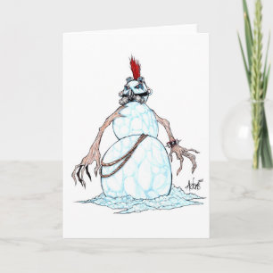 Goth Punk Snowman Feiertagskarte