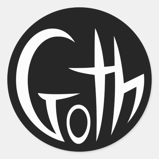 Goth (Punktierte Buchstaben) Runder Aufkleber (Vorderseite)