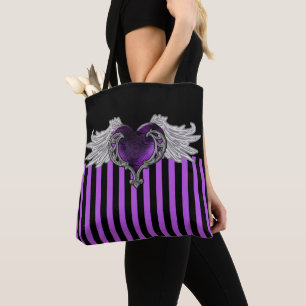 Goth purpur Herz mit Engelsflügeln