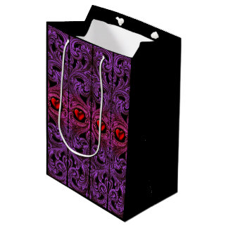 Goth purpur Ornament mit Herz Mittlere Geschenktüte