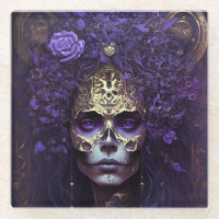 Goth Queen Fantasy Art Glass Untersetzer