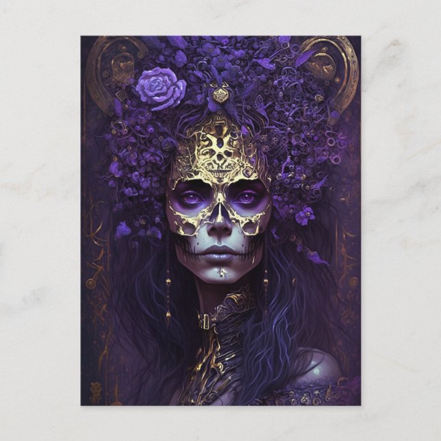 Goth Queen Fantasy Art Postcard Postkarte (Vorderseite)