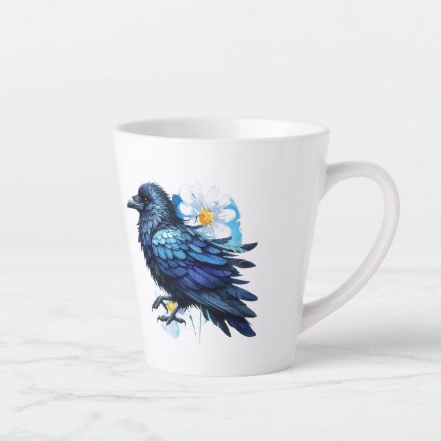 Goth Raven Coffee Mug Dark Aesthetic Milchtasse (Rechts)