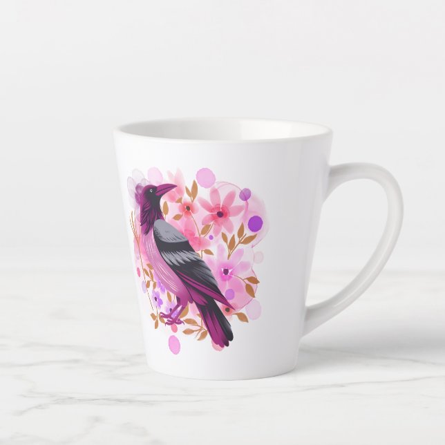 Goth Raven Coffee Mug Dark Aesthetic Milchtasse (Rechts)