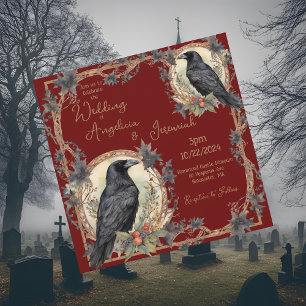 Goth Raven Wicca Wedding Einladung