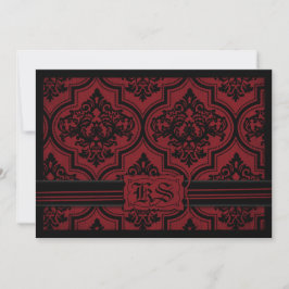 Goth Red Damask Grunge Brautparty Einladung