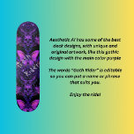 Goth Rider Skateboard<br><div class="desc">Ich habe gerade 12 neue Designs speziell für Skateboards fertig gestellt, und dieses hier hat ein gotisches Thema lila mit Schädeln und Schmetterlingen. Die Worte "Goth Rider" sind wirklich nur so, dass man sehen kann, wie viel Text man einsetzen kann, ohne das Design zu sehr zu beeinflussen. Sie können Text,...</div>