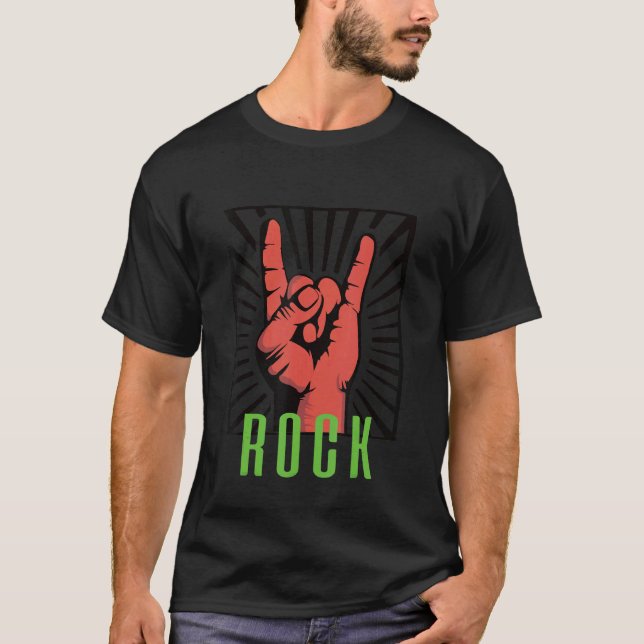 Goth Rock Thrash Horns Symbol der gegossenen Hörne T-Shirt (Vorderseite)