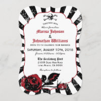 Goth Rose Skull Grunge Pirate Wedding