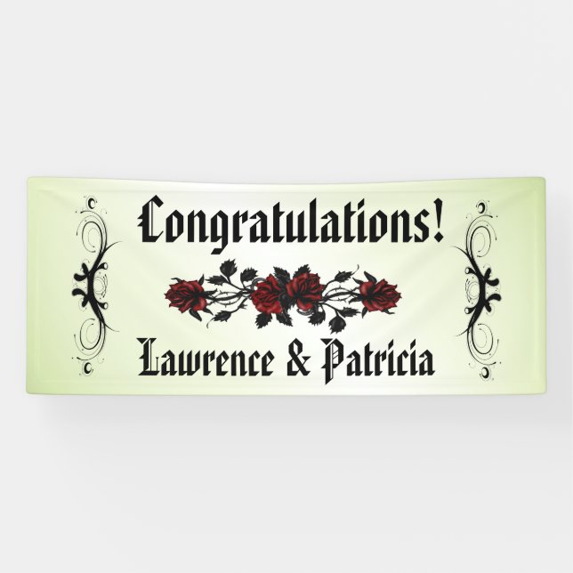 Goth Rote Rose Green Banner (Horizontal)