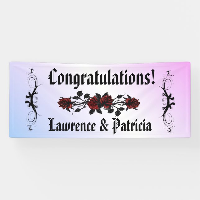 Goth Rote Rose Lila Banner (Horizontal)