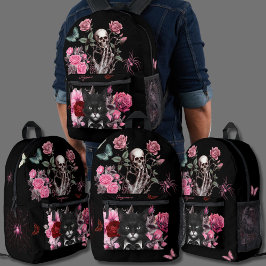 Goth Rucksack Spinnen Katzen Rose dunkles emo