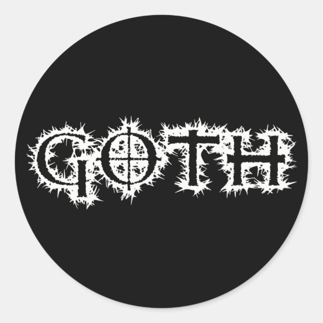 Goth Runder Aufkleber (Vorderseite)