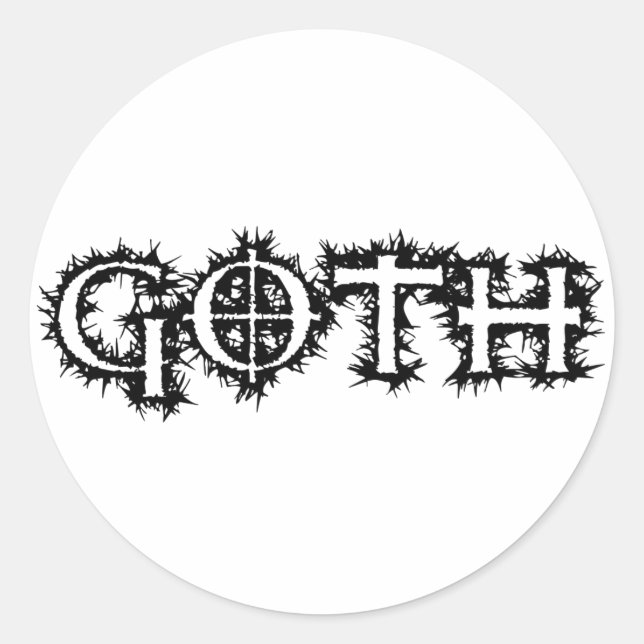 Goth Runder Aufkleber (Vorderseite)