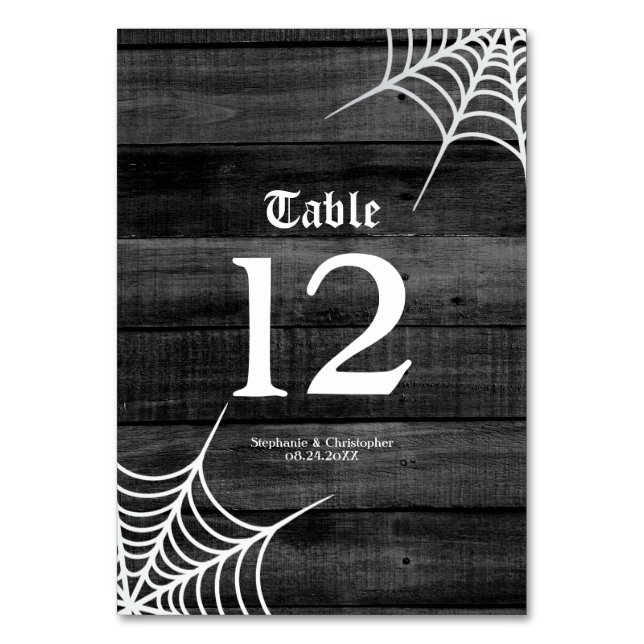 Goth Rustic Halloween Hochzeit Tischnummer (Vorderseite)