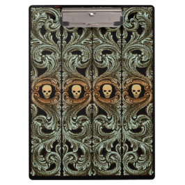 Goth Sage Green Ornament mit Schädel Klemmbrett