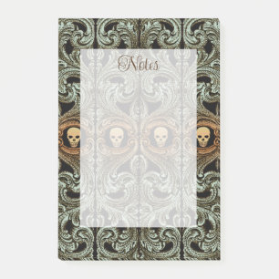 Goth Sage Green Ornament mit Schädel Post-it Klebezettel