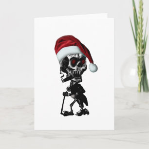 Goth Santa Skeleton Christmas Feiertagskarte