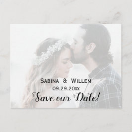 Goth Save Our Date Couple Photo Wedding Postcard Ankündigungspostkarte