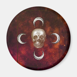 Goth-Schädel und Mond Himmel Magnet