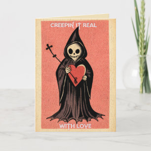 Goth schauerlicher Valentinstag Sensenmann mit Her Karte