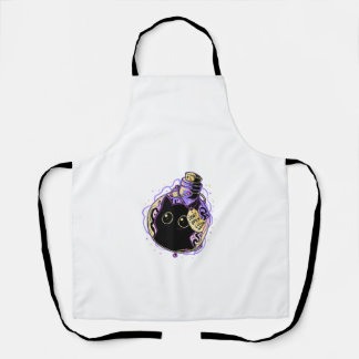 Goth Schwarze Katze Shirt Halloween Katze Böse Hex Schürze