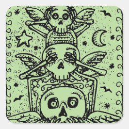 GOTH SEHEN KEIN EVIL, FRIEDHOF SKELETON STICKERS S