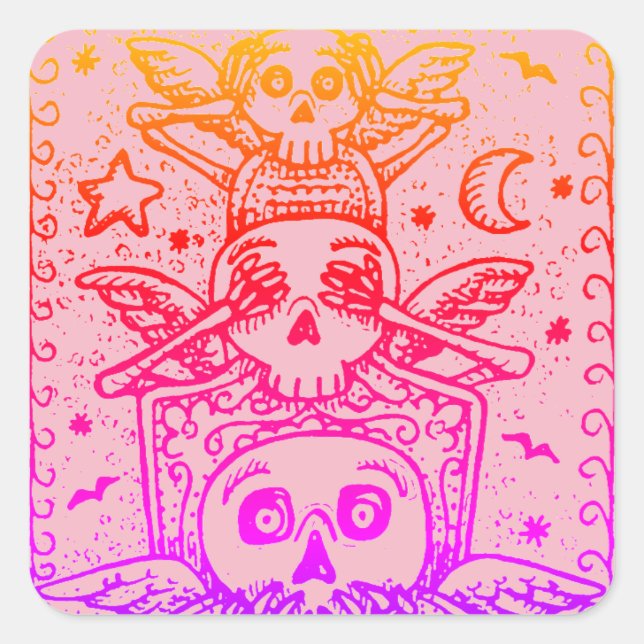 GOTH SEHEN KEIN EVIL, FRIEDHOF SKELETON STICKERS S (Vorderseite)