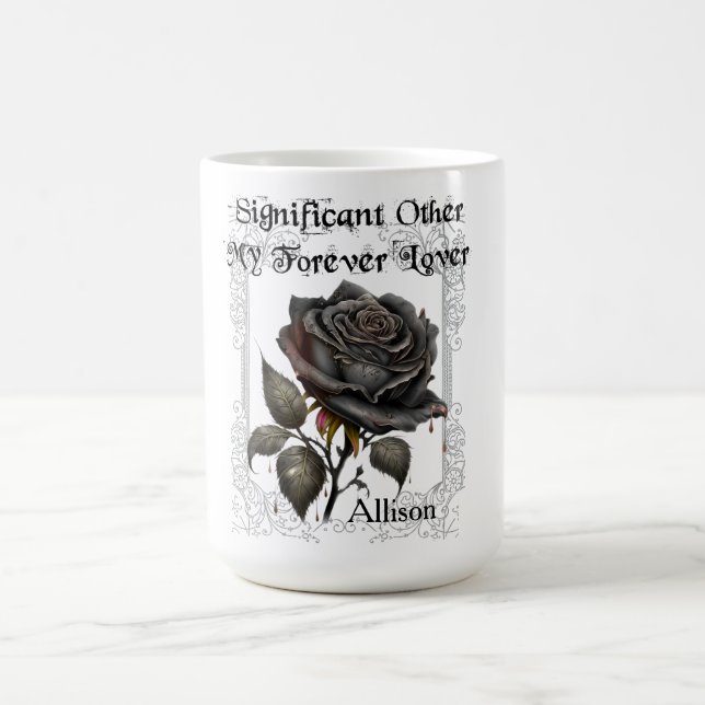 Goth Significant Andere Black Rose Tasse (Mittel)